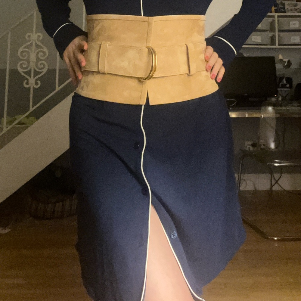 Balmain Paris Suede Corset Belt